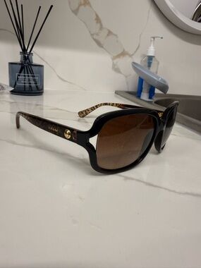 Coach Black Frame Brown Gradient Lens Women's Sunglasses